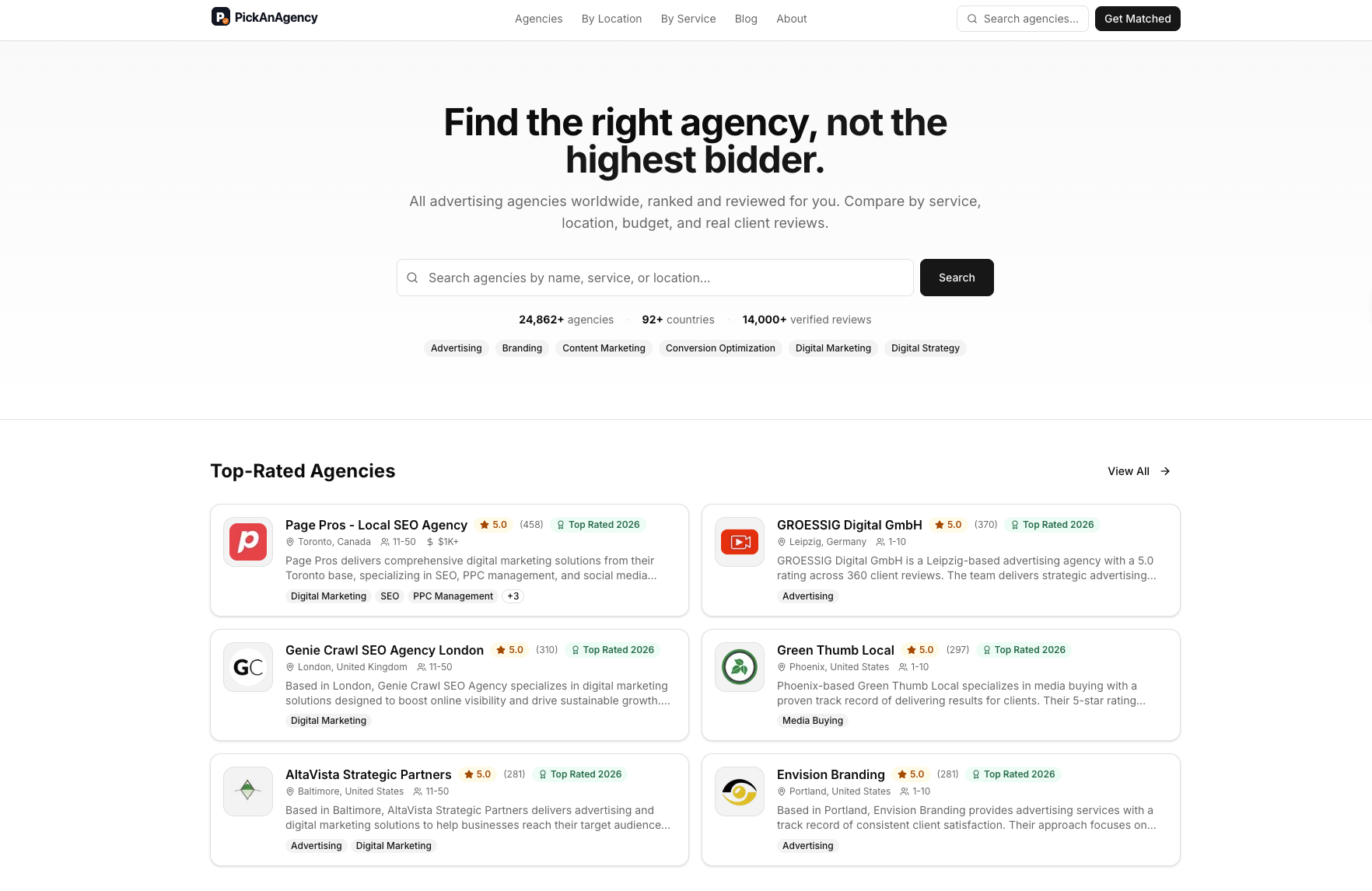 Pick an Agency