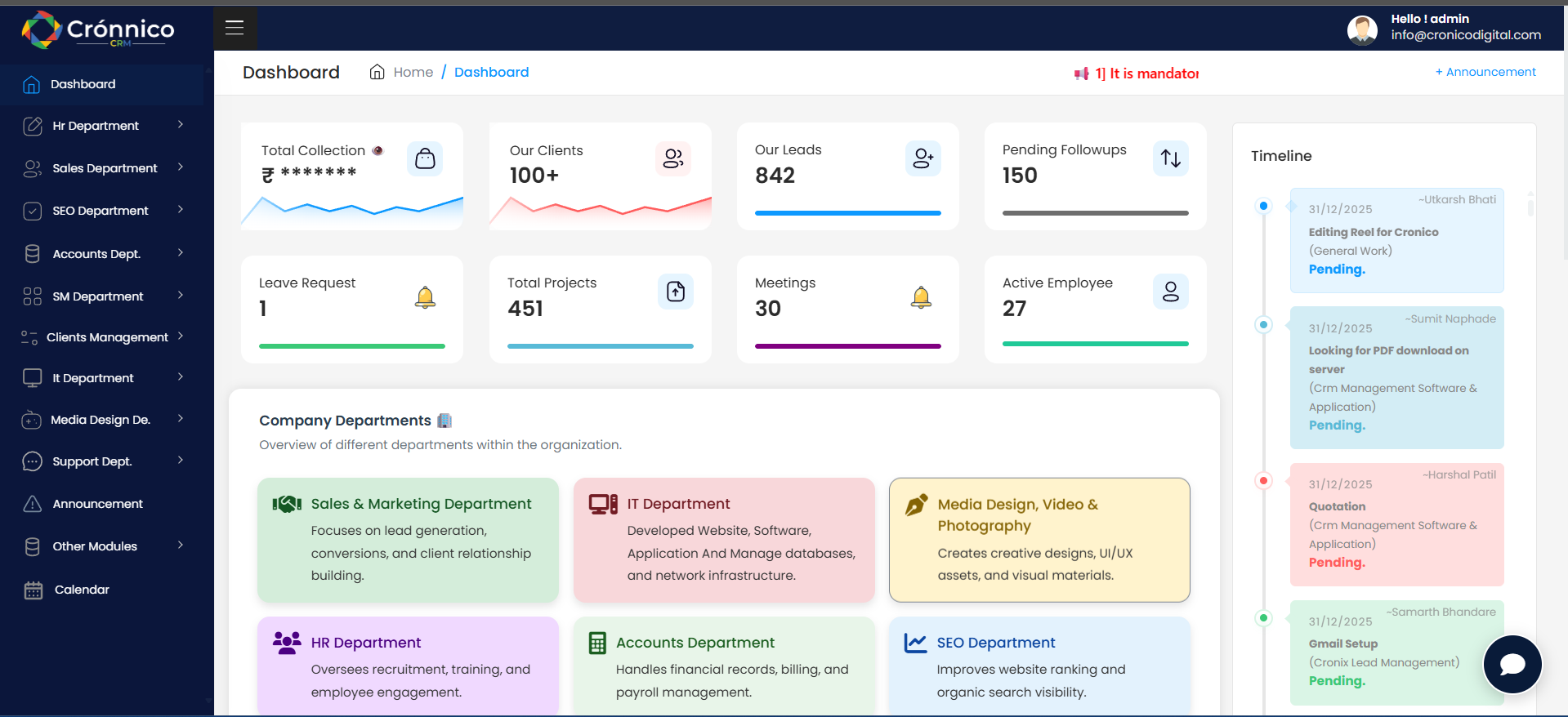 Cronnico CRM screenshot 1