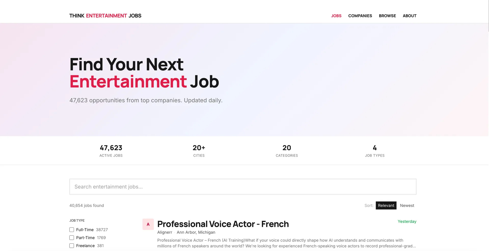 Entertainment Jobs