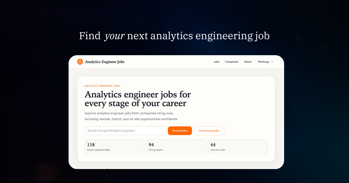 Analytics Engineer Jobs